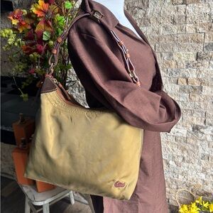 Dooney & Bourke Tan and Brown Shoulder Bag